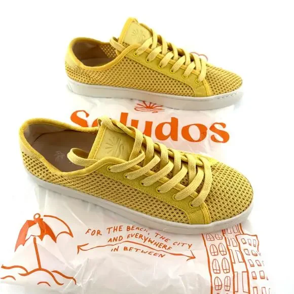 Soludos Women's Canaria Yellow The Ibiza Mesh Sneaker Size 9 - Picture 3 of 13